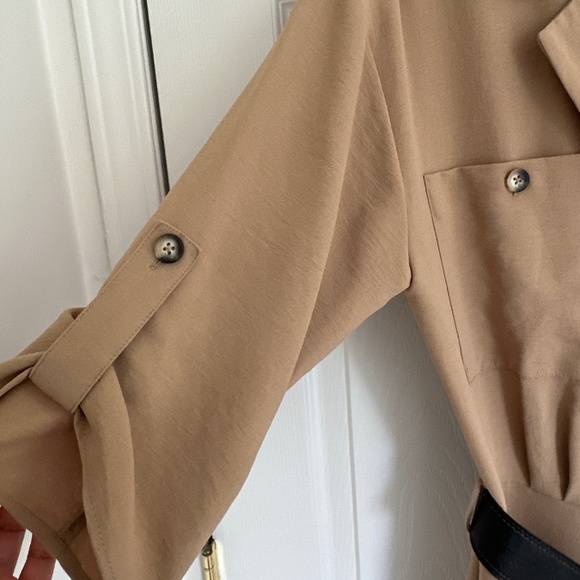 Zara, Belted Jumpsuit, Camel/Beige, XS, Like New - Picture 6 of 7